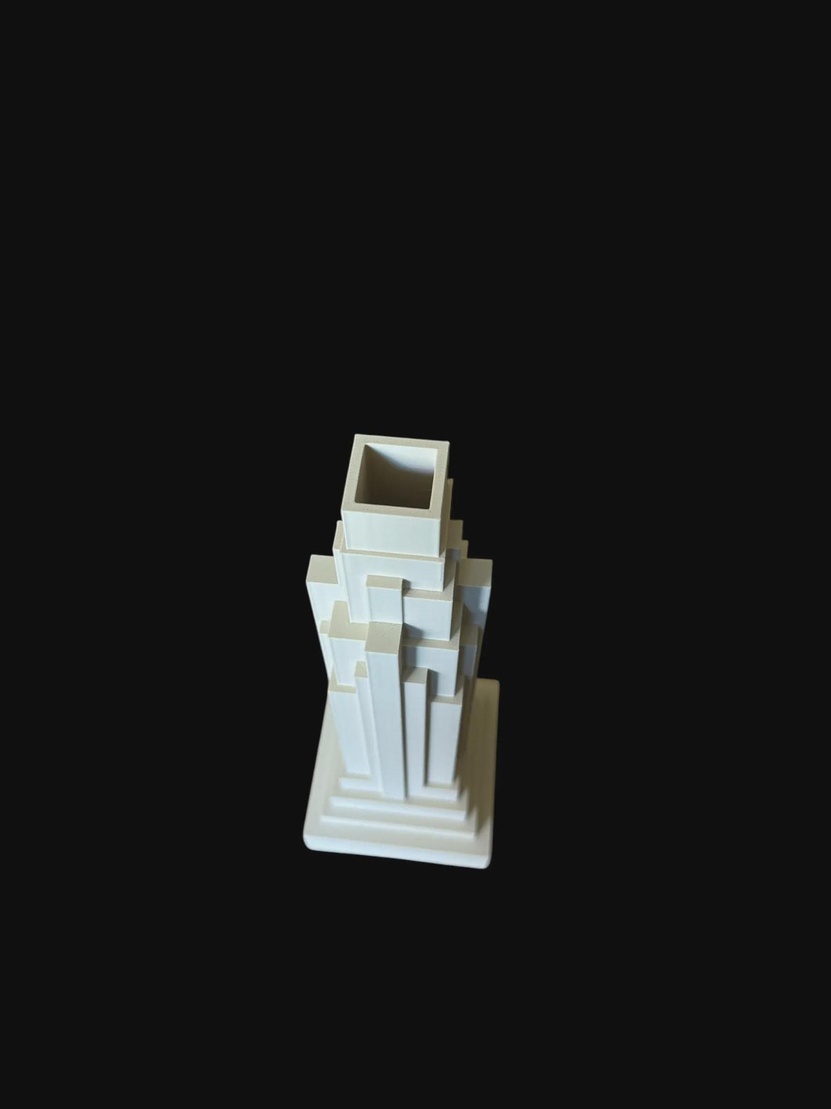 Empire State Building Vase Art Deco Skyscraper Sculpture, New York Architecture Home Decor, Matte Tan Limestone Tower Accent