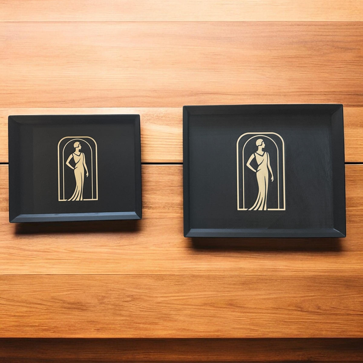 LADY In BLACK Vintage Art Deco Serving Tray; Jazz Age Wall Art, our most popular art in a versatile tray.