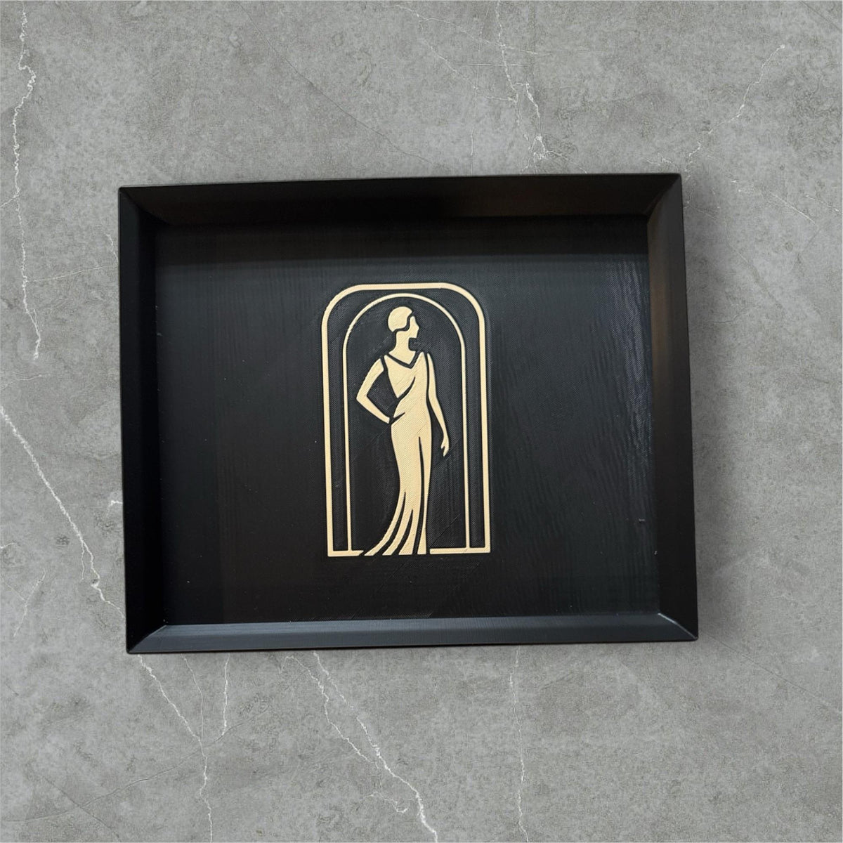 LADY In BLACK Vintage Art Deco Serving Tray; Jazz Age Wall Art, our most popular art in a versatile tray.
