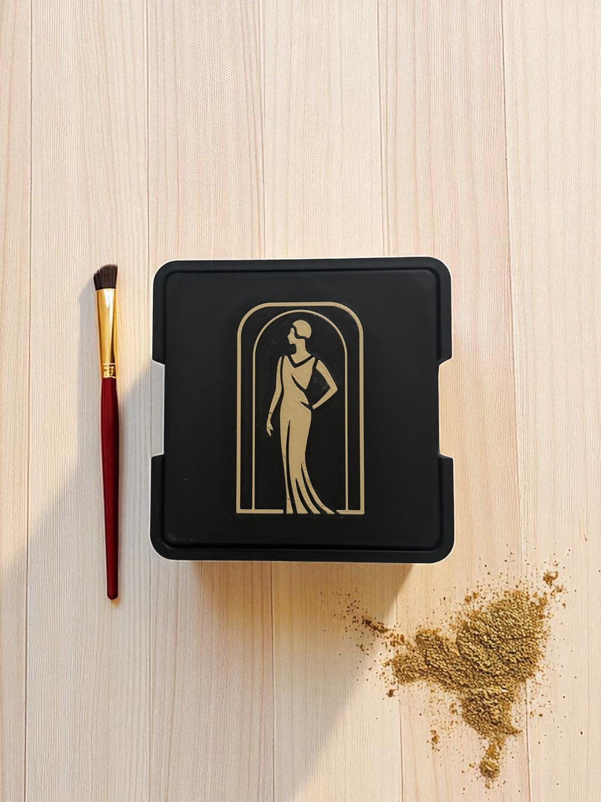 Art Deco Coaster Set: Elegant Lady in Black Silhouette  4 or 6  Black & Tan Inlay Drink Coasters  Table  Protection, Jazz Age Cocktail