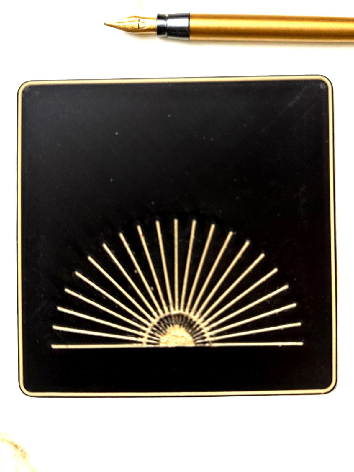 Starburst Coaster Set  Art Deco & Mid Century Modern Geometric Square Drink Coasters for Coffee Table or Bar Cart Decor