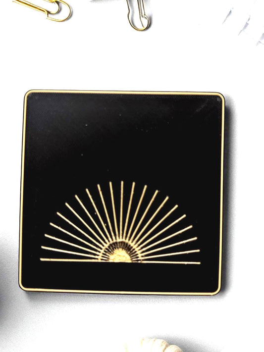 Starburst Coaster Set  Art Deco & Mid Century Modern Geometric Square Drink Coasters for Coffee Table or Bar Cart Decor