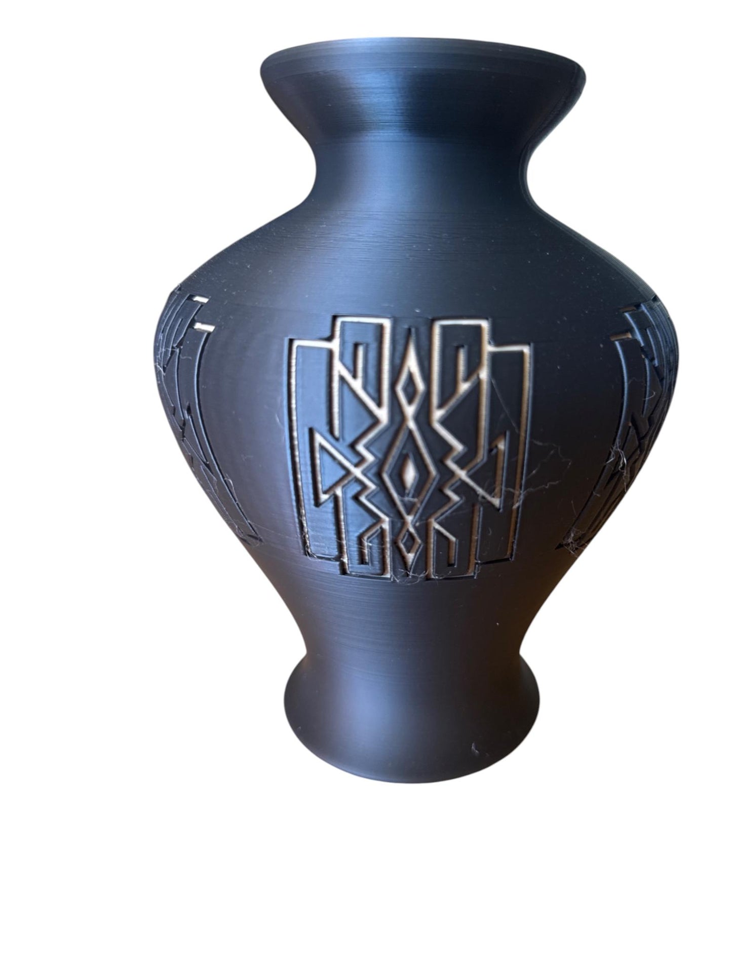 Art Deco / Mid-Century Modern Lattice Vase  Matte Desert Tan or Black, Geometric 3D-Printed Home Decor Accent for Teak & Walnut