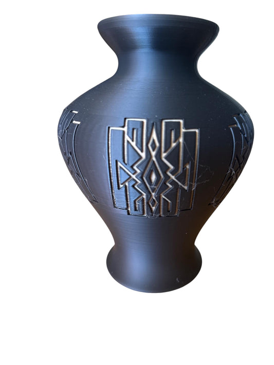 Art Deco / Mid-Century Modern Lattice Vase  Matte Desert Tan or Black, Geometric 3D-Printed Home Decor Accent for Teak & Walnut