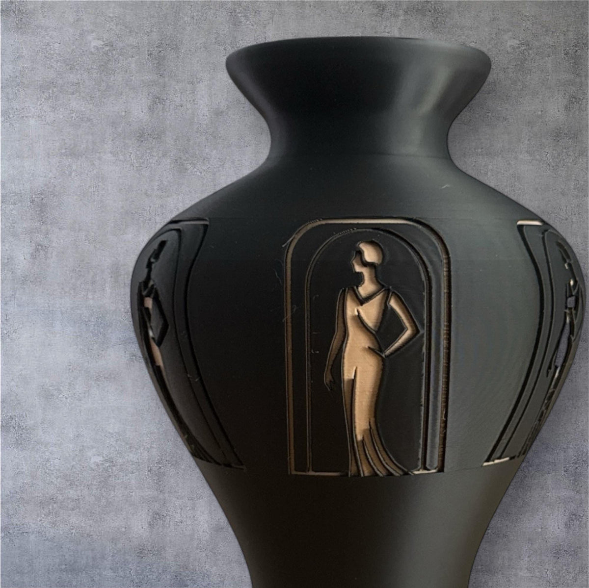 Classic Art Deco Vase Design, Lady in Black, Original, Jazz Age Decor, Durable Vase, Unique Gift for Her or Gift for Mom, Introductory Price