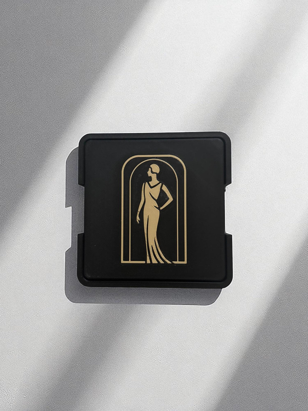 Art Deco Coaster Set: Elegant Lady in Black Silhouette  4 or 6  Black & Tan Inlay Drink Coasters  Table  Protection, Jazz Age Cocktail
