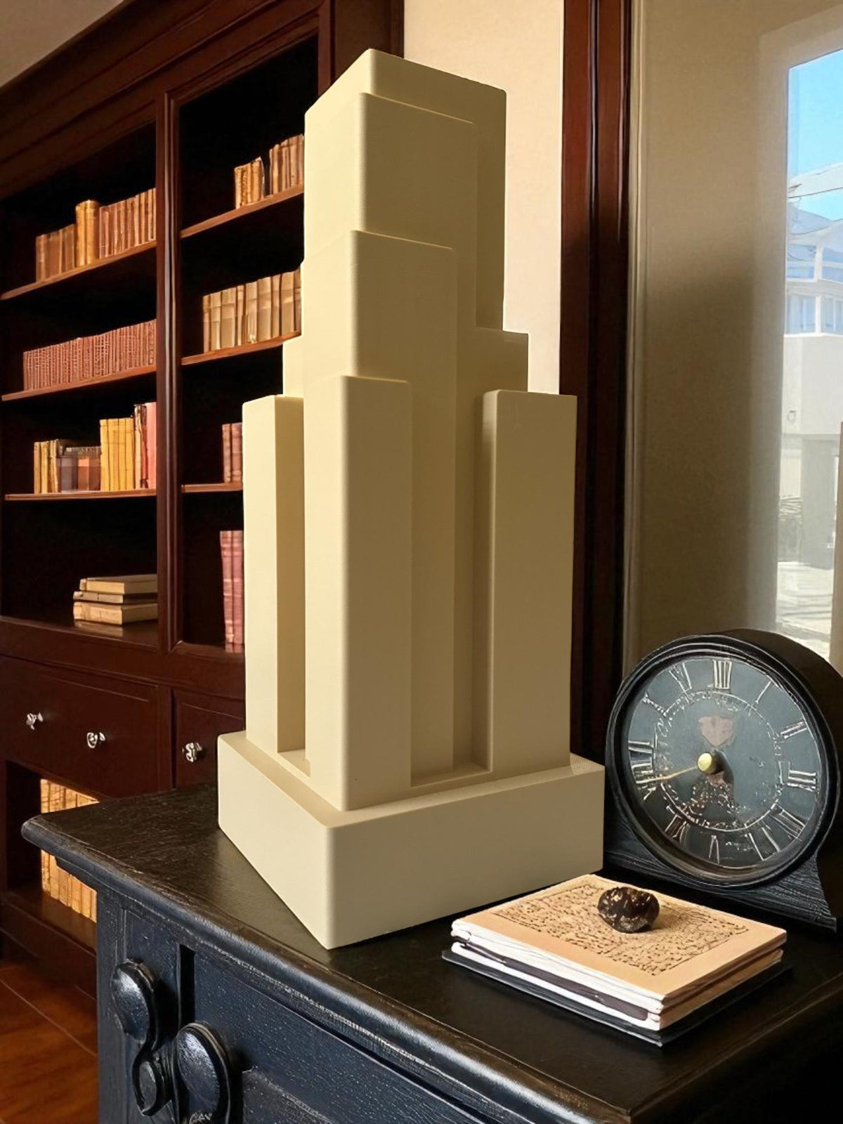 Art Deco Chicago Skyscraper Vase, Inspired by CBOT, Architectural Statement Piece for Living Room or Office Shelf Decor, Gift for Him or Her