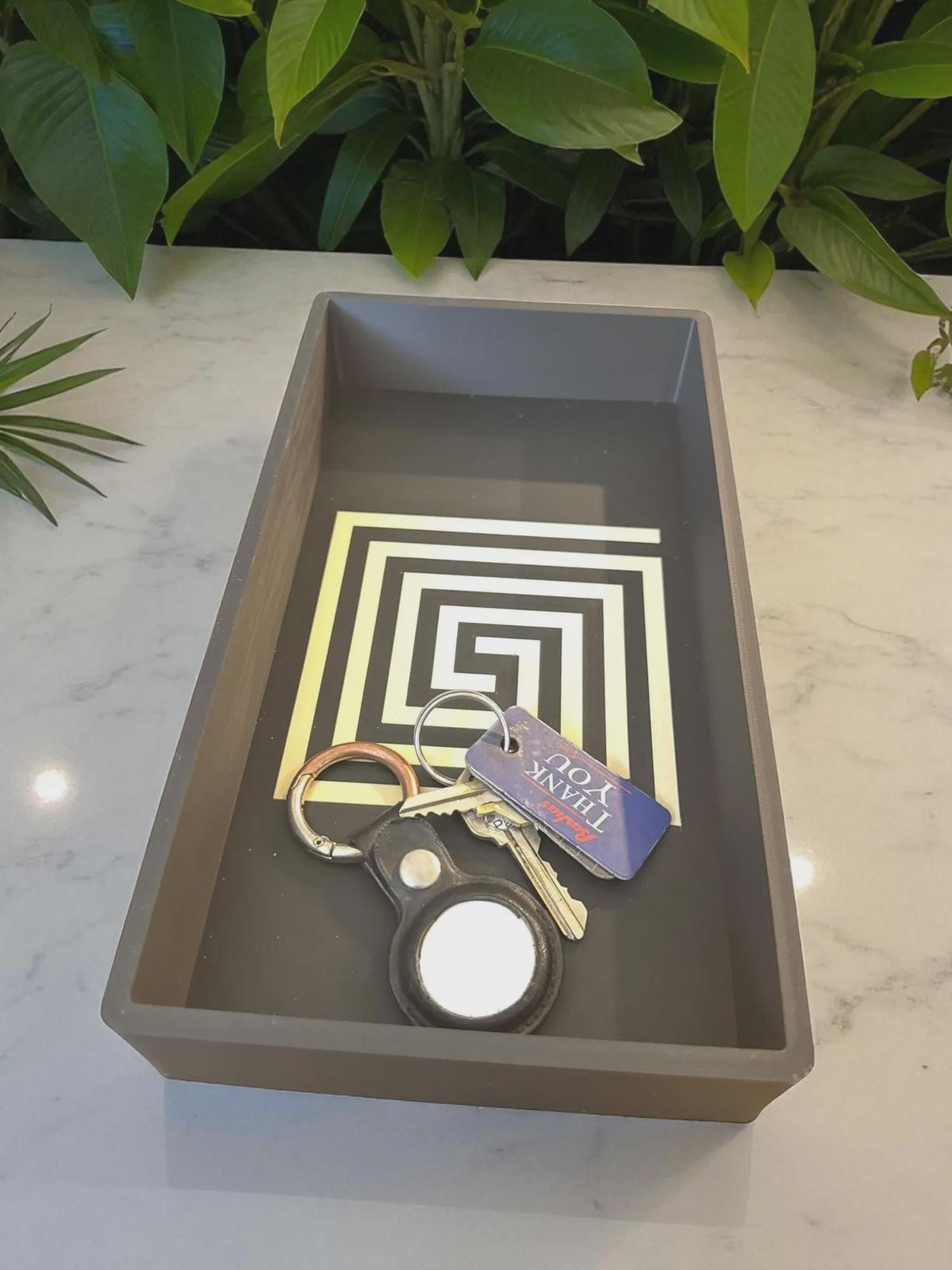 Mayan Labyrinth Tray: Ancient Americas Style Decorative Spiral Catchall Tray