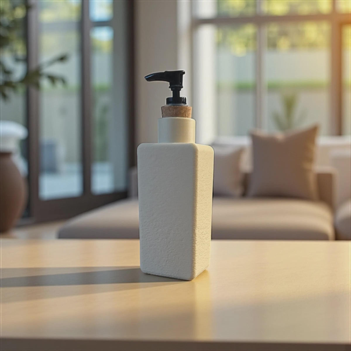 Art Deco Soap Dispenser | Bathroom Accessories | Retro Style Dispenser | Elegant Bath Decor | 8.5" Tall | Pump Included | Black or Tan