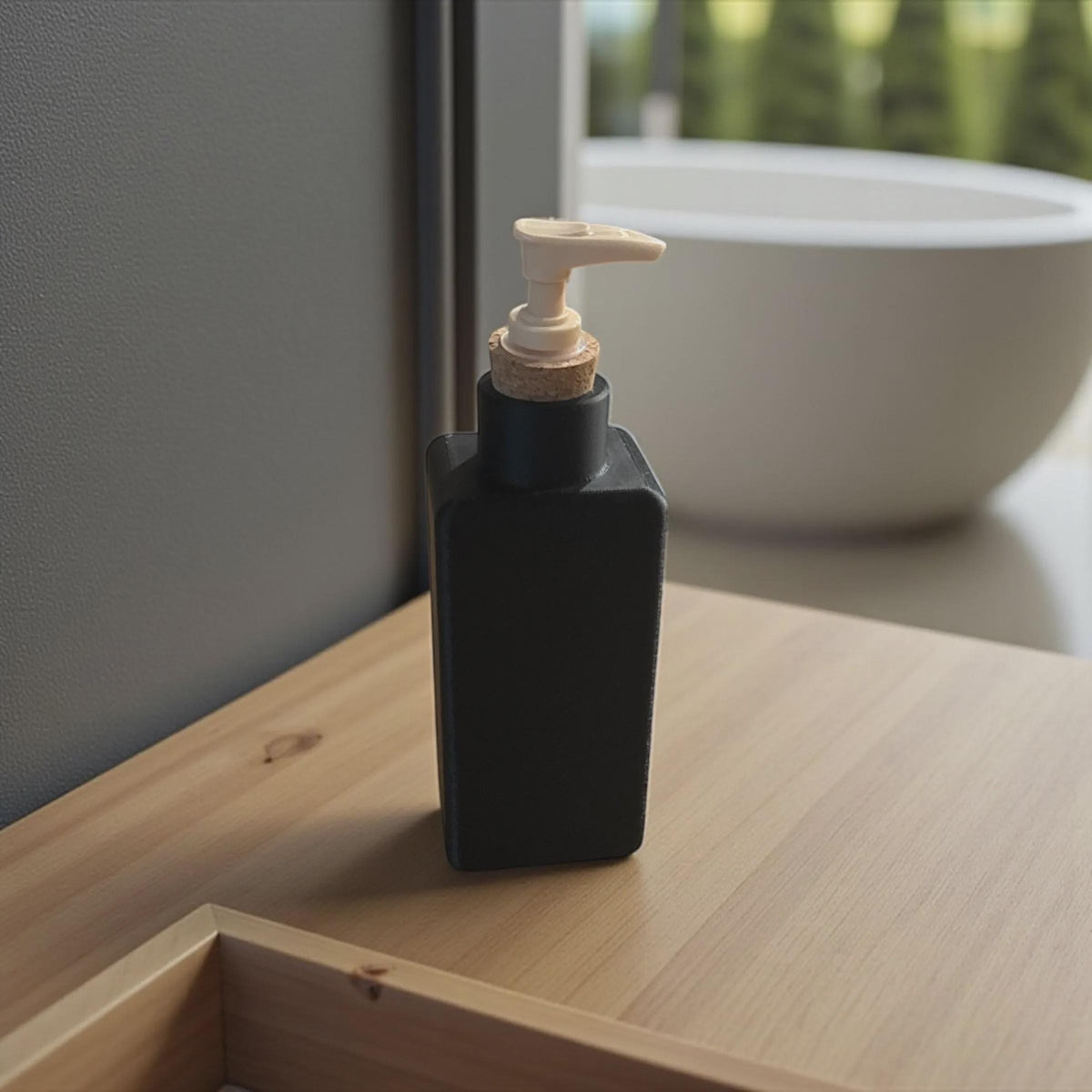 Art Deco Soap Dispenser | Bathroom Accessories | Retro Style Dispenser | Elegant Bath Decor | 8.5" Tall | Pump Included | Black or Tan