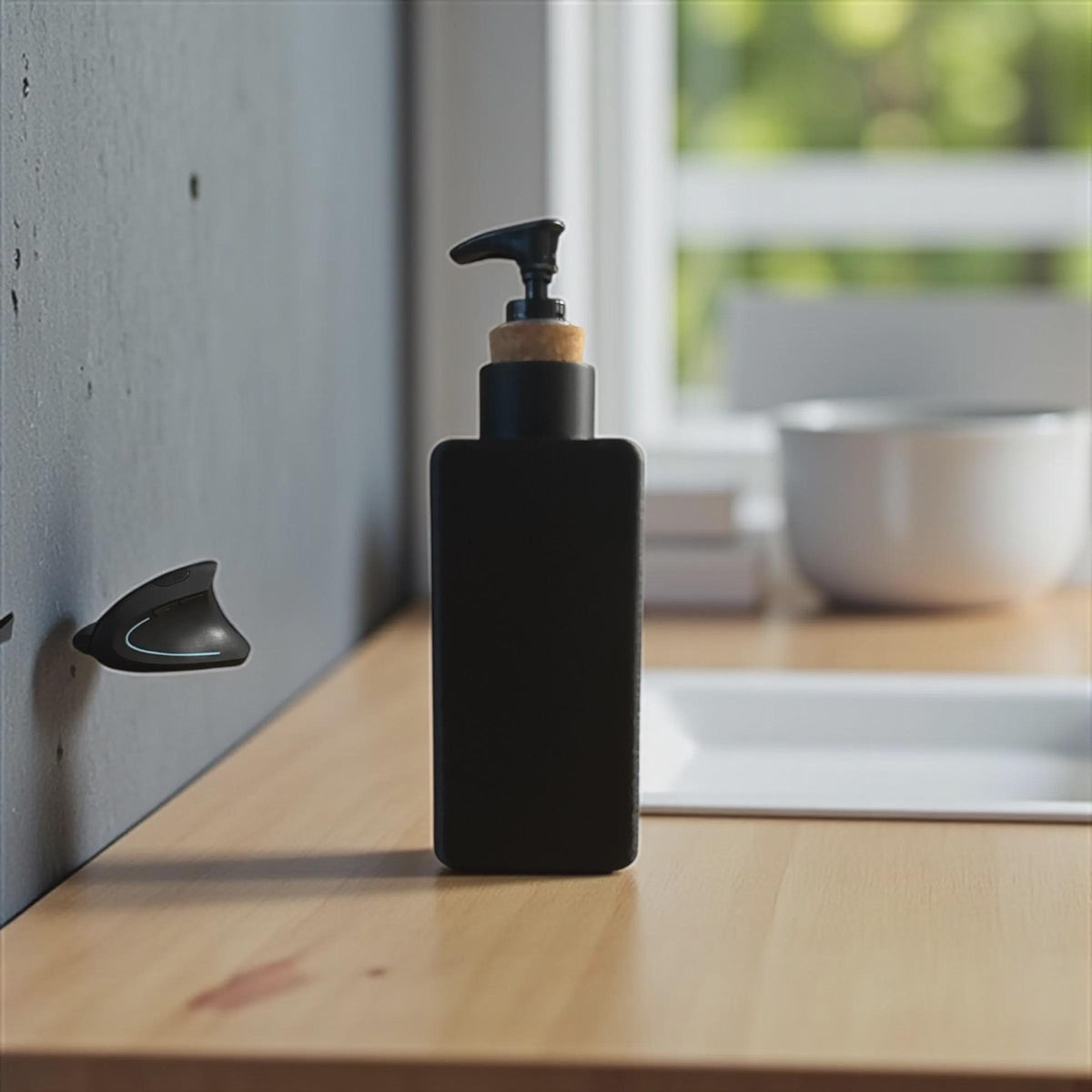 Art Deco Soap Dispenser | Bathroom Accessories | Retro Style Dispenser | Elegant Bath Decor | 8.5" Tall | Pump Included | Black or Tan