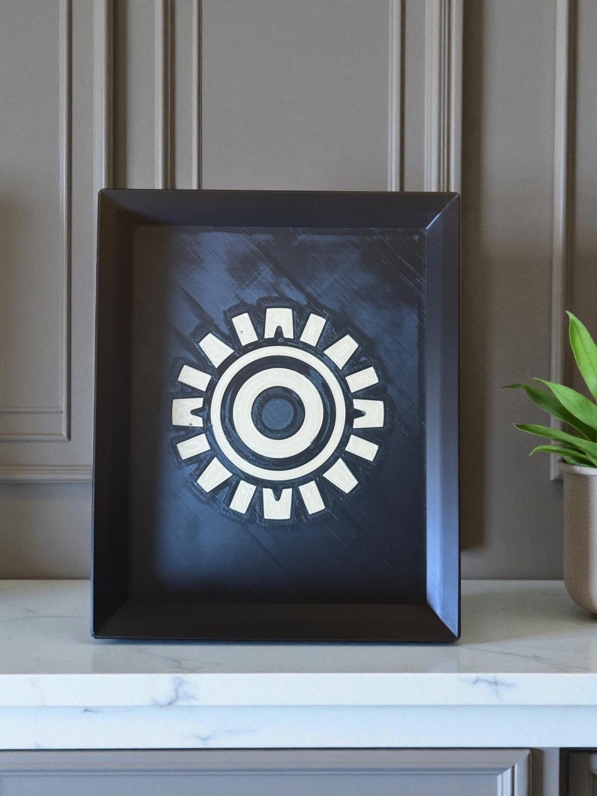 SUNBURST TRAY  Modern take on Aztec Sun, Decor that spans Art Deco, Mid Century and its Ancient Americas Roots