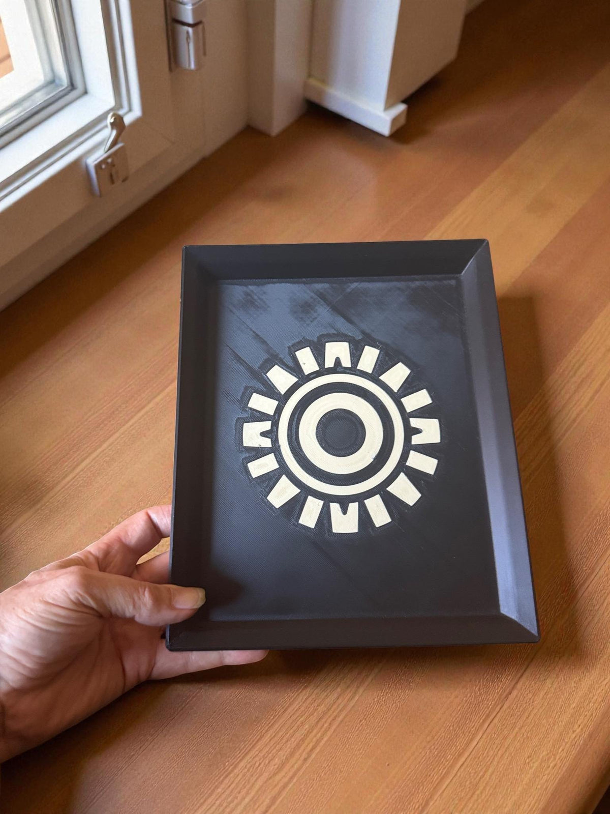 SUNBURST TRAY  Modern take on Aztec Sun, Decor that spans Art Deco, Mid Century and its Ancient Americas Roots