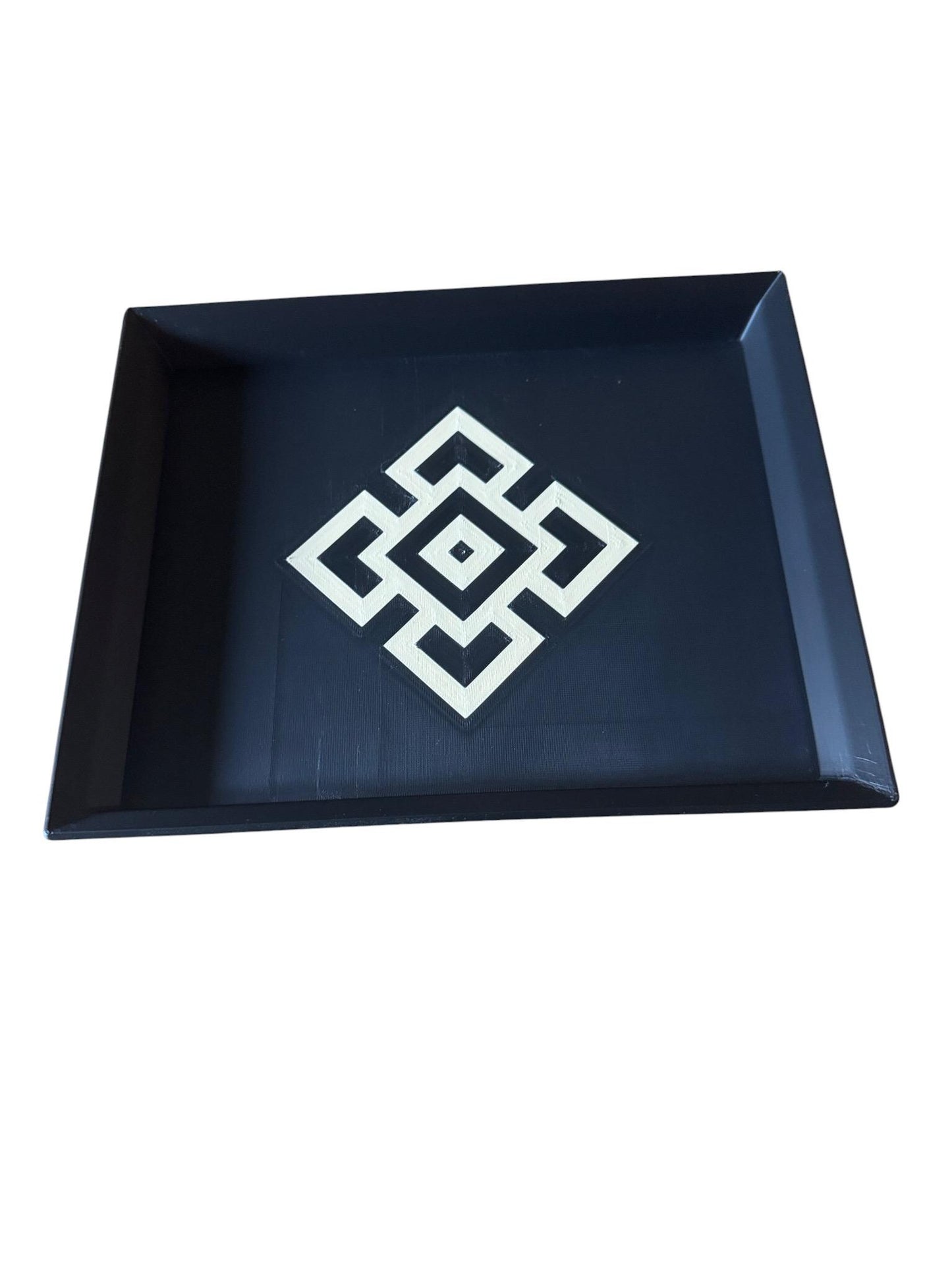 Andean Interlocking Tray   Black and Tan Accent, Modern Heritage Design, Catchall or Coffee Table Tray from our Americas Collection