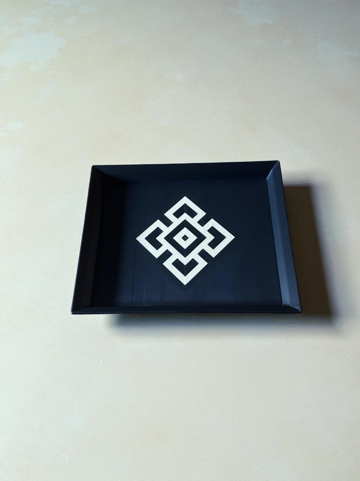 Andean Interlocking Tray   Black and Tan Accent, Modern Heritage Design, Catchall or Coffee Table Tray from our Americas Collection