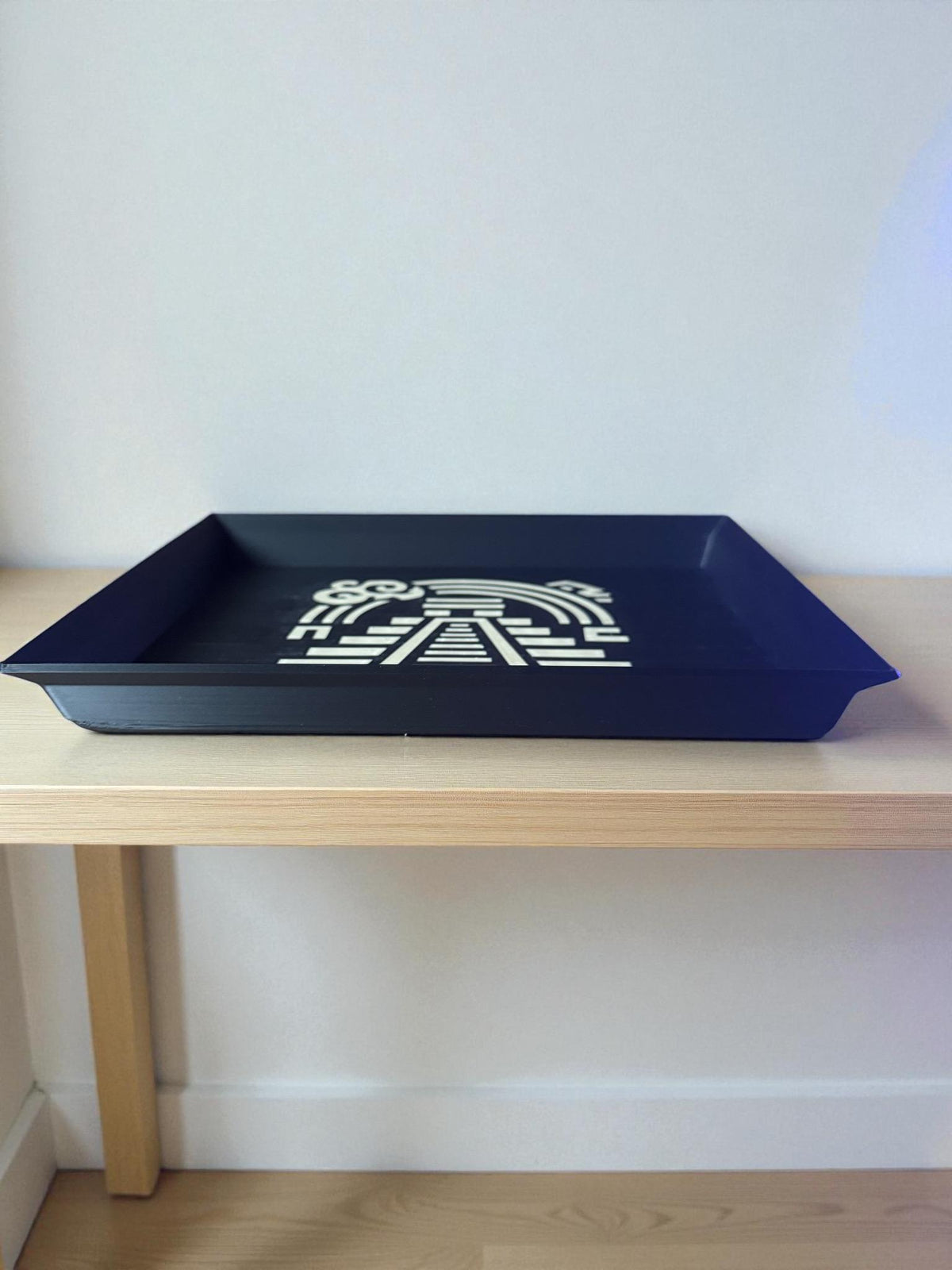 Rainbow Pyramid Tray  Black and Tan Decorative Accent, Art Deco Catchall, Mesoamerican Inspired Home Gift from our Americas Collection