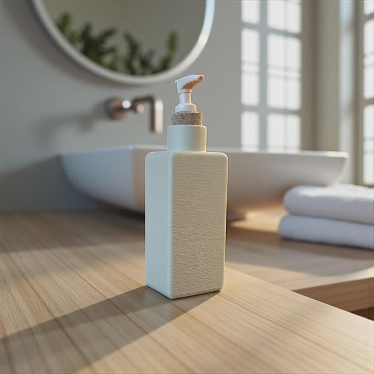 Art Deco Soap Dispenser | Bathroom Accessories | Retro Style Dispenser | Elegant Bath Decor | 8.5" Tall | Pump Included | Black or Tan