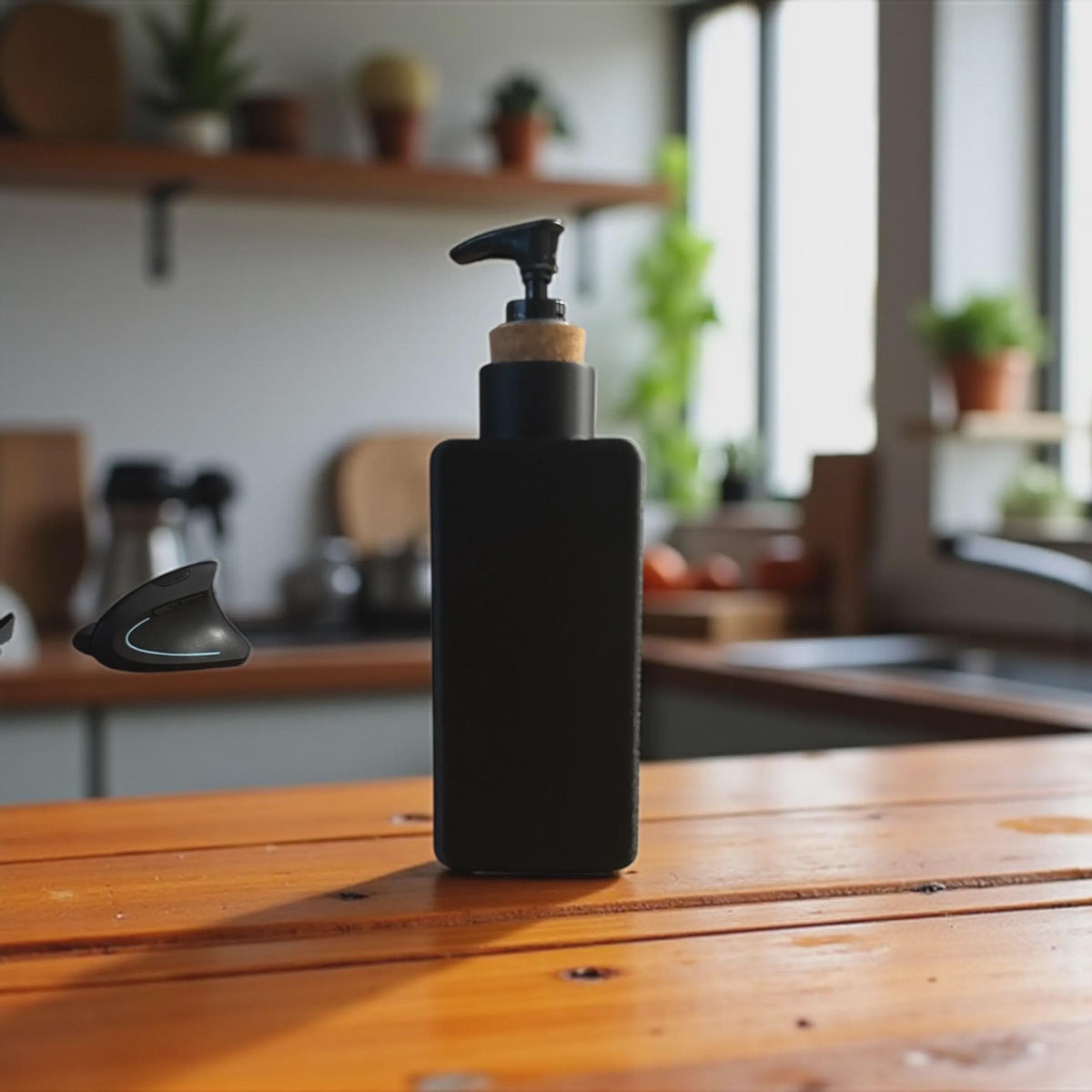 Art Deco Soap Dispenser | Bathroom Accessories | Retro Style Dispenser | Elegant Bath Decor | 8.5" Tall | Pump Included | Black or Tan