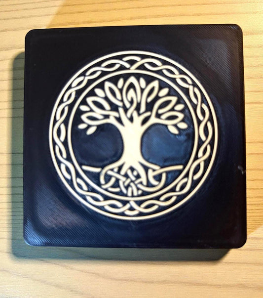 TREE OF LIFE Coaster Set, Celtic Family Roots, Ancestry Gift, Irish Heritage, Eternal Connection, Spiritual Nature Art, Modern Decor