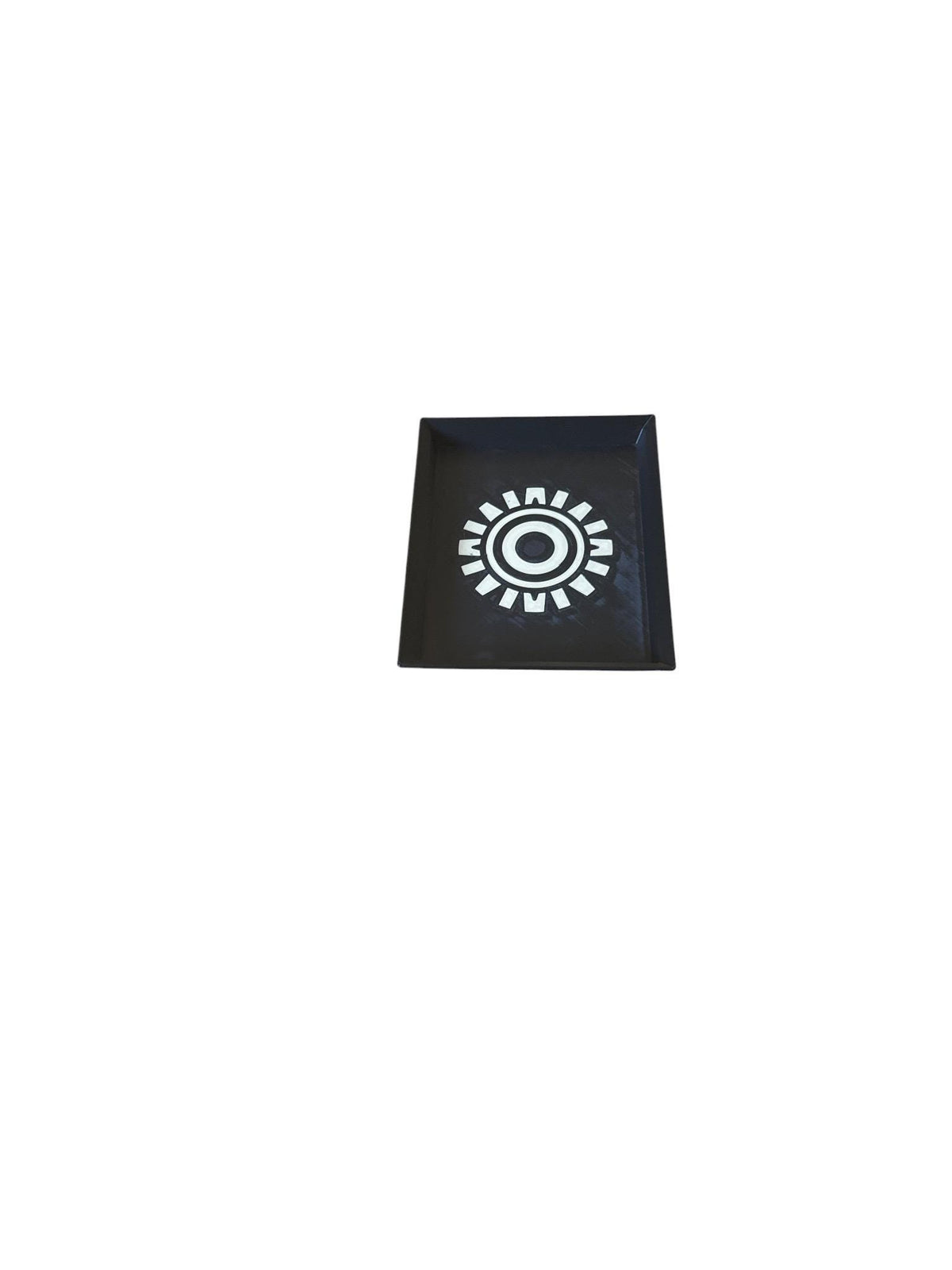 Mayan Labyrinth Square Tray  black tan serving platter from our Americas Collection , coffee table decor, modern catchall - ART DECO