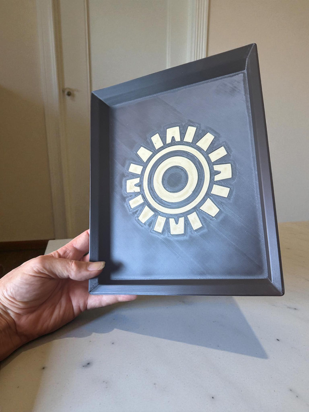 SUNBURST TRAY  Modern take on Aztec Sun, Decor that spans Art Deco, Mid Century and its Ancient Americas Roots