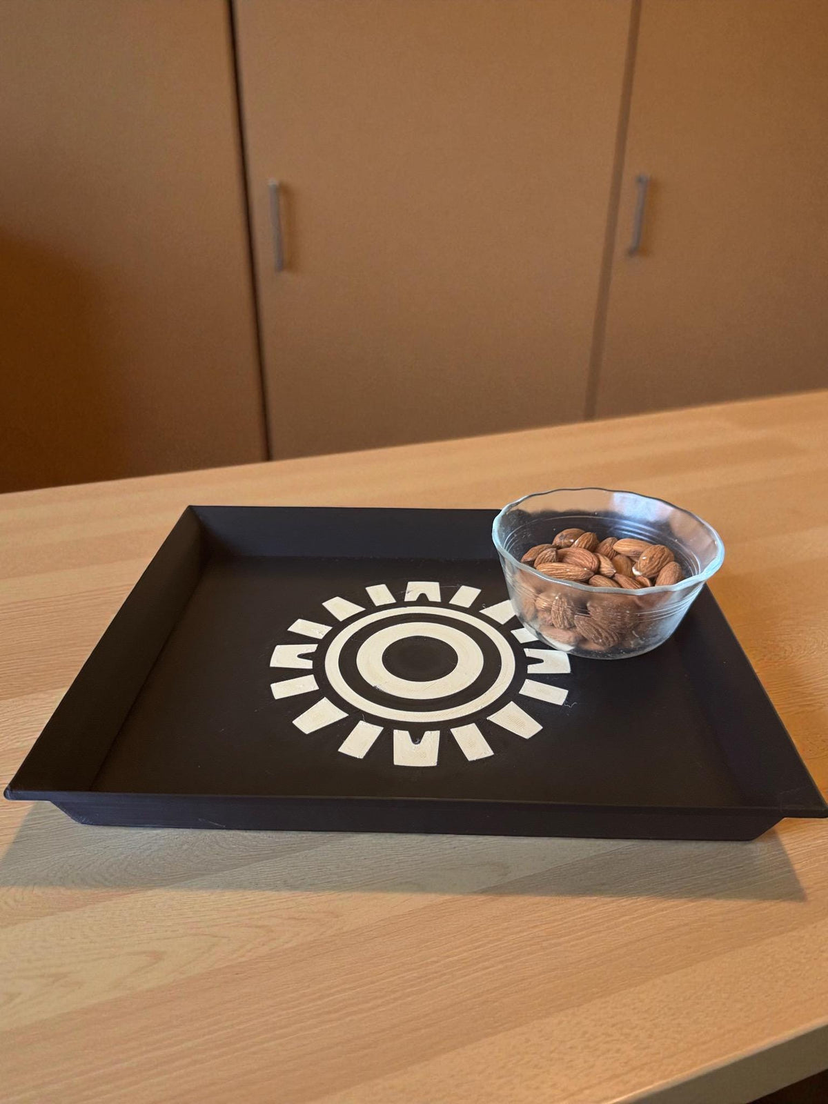 SUNBURST TRAY  Modern take on Aztec Sun, Decor that spans Art Deco, Mid Century and its Ancient Americas Roots