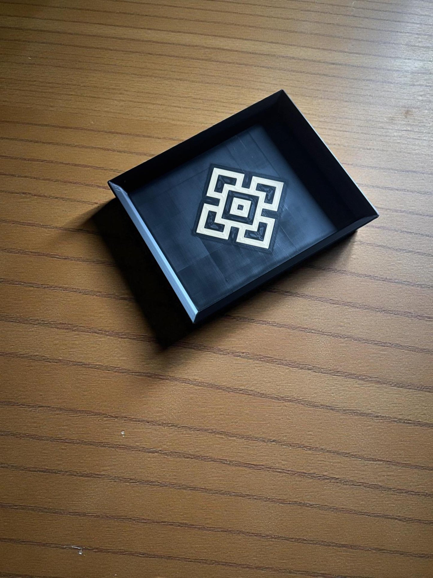 Andean Interlocking Tray   Black and Tan Accent, Modern Heritage Design, Catchall or Coffee Table Tray from our Americas Collection