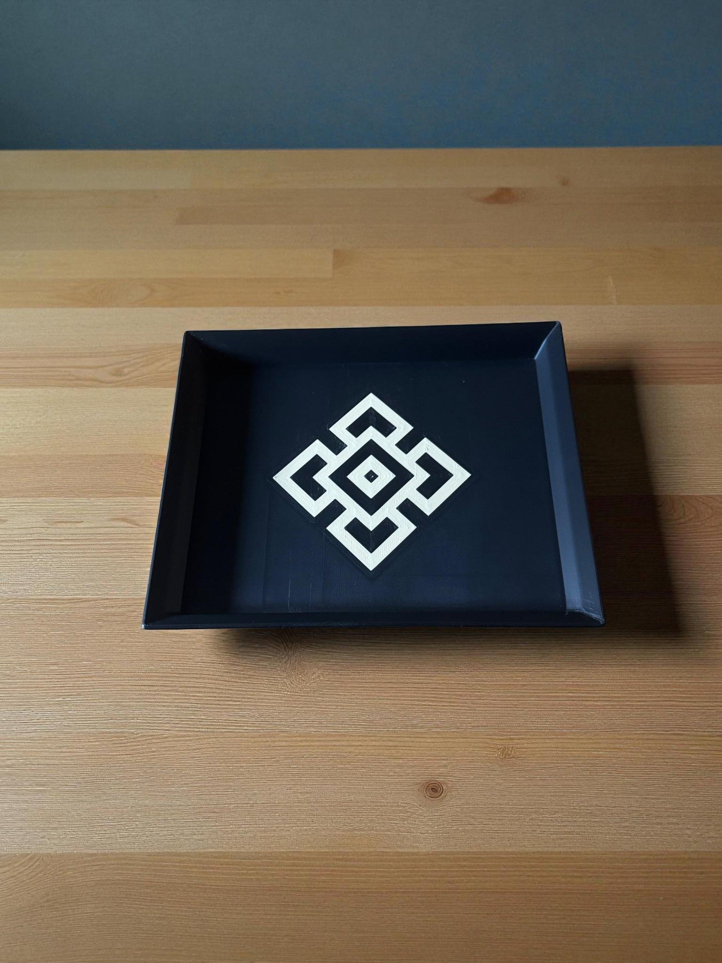 Andean Interlocking Tray   Black and Tan Accent, Modern Heritage Design, Catchall or Coffee Table Tray from our Americas Collection