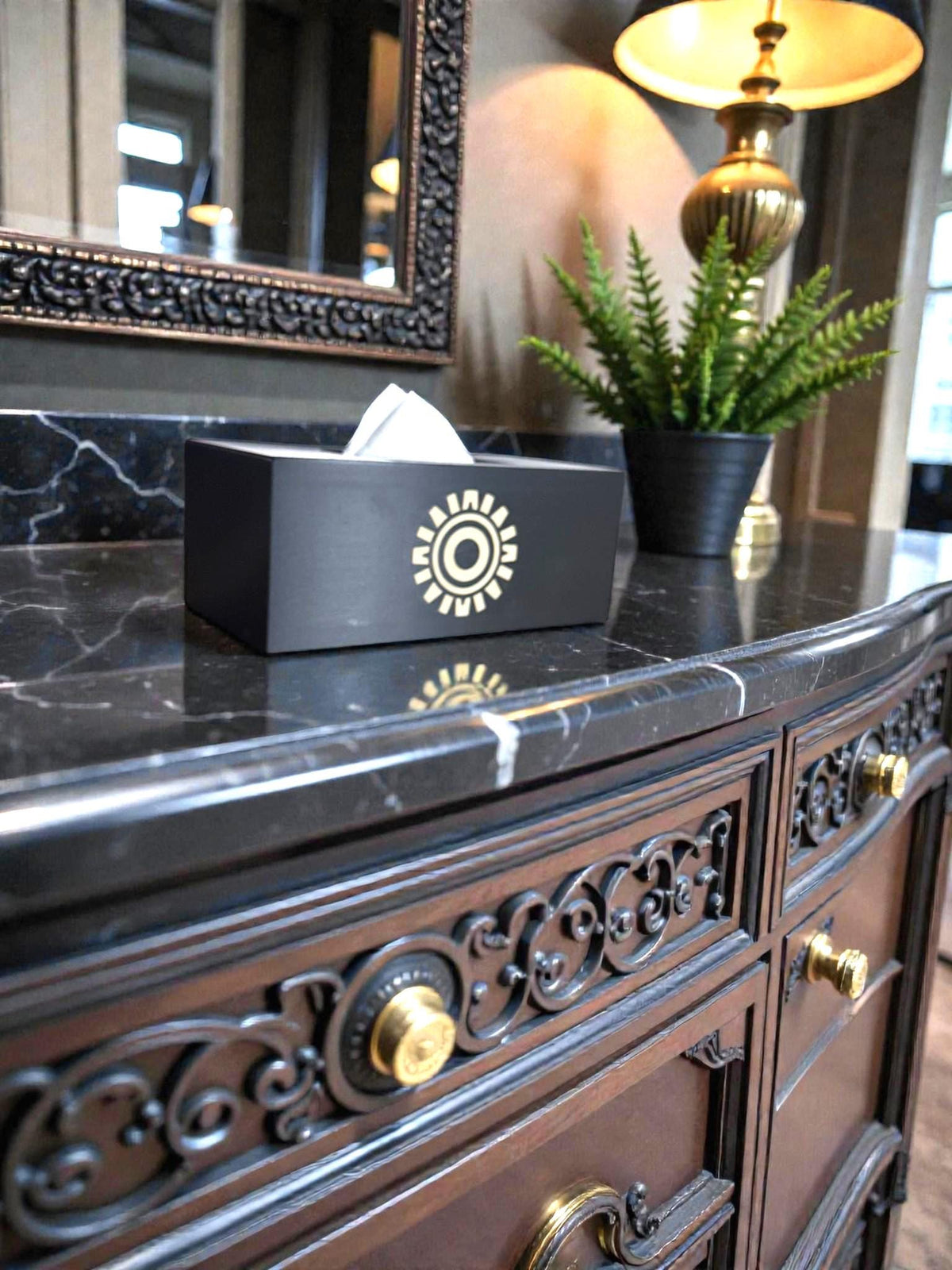 Aztec Sun ART DECO  Tissue Box Cover, Inspired by Ancient Americas Aztec design, modern boho rectangular kleenex holder,  accen