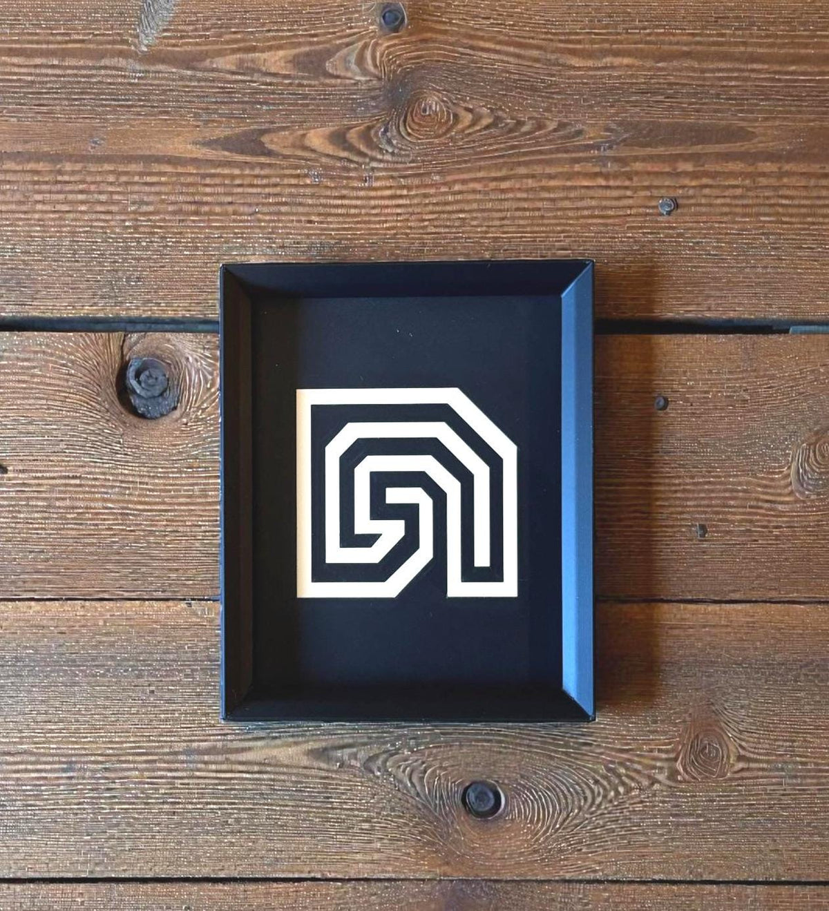Pueblo Step Modern Geometric Tray, black and white Southwest decor, valet tray for keys jewelry desk nightstand organizer, minimalist gift