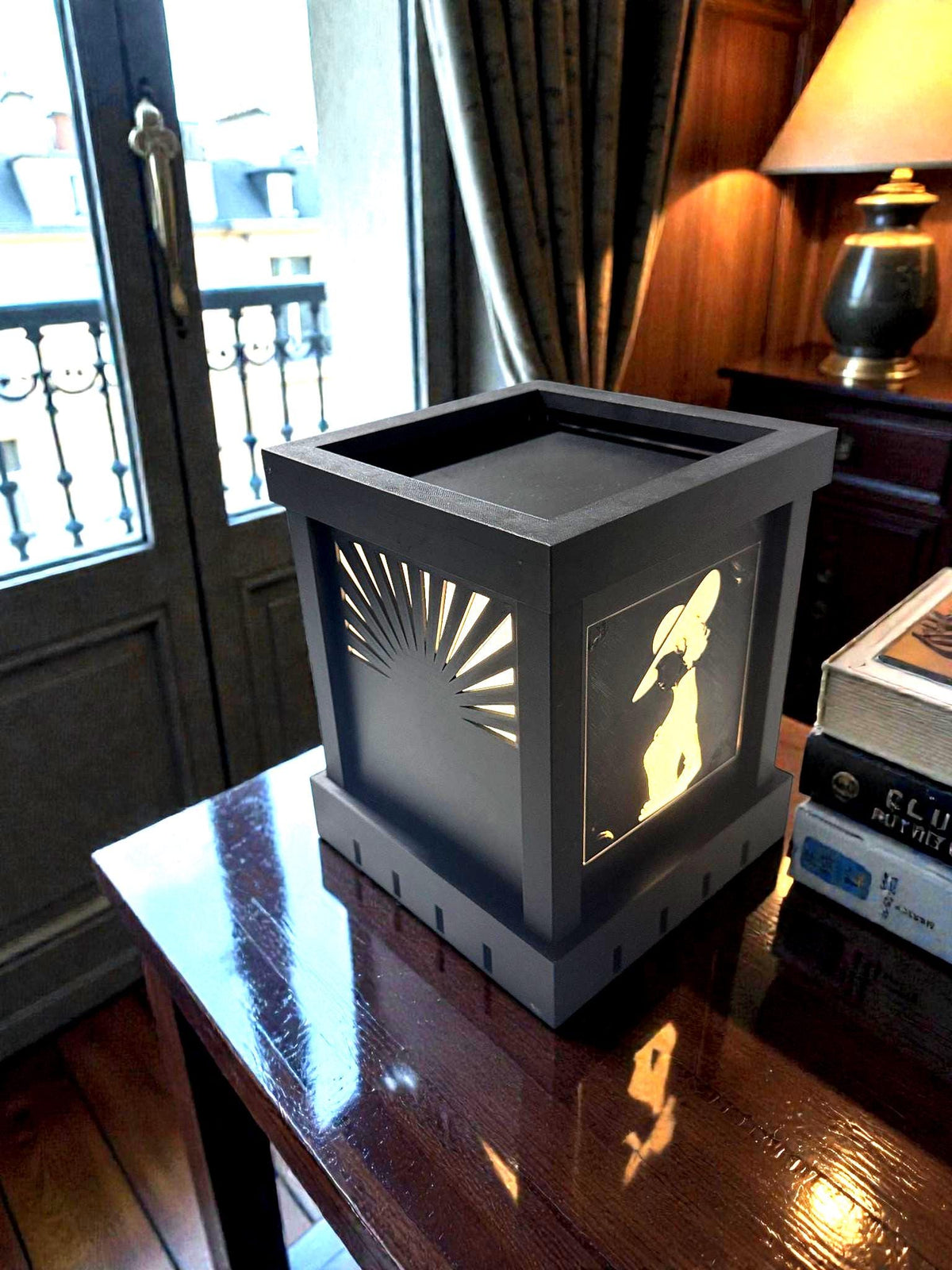 ART DECO DIMMABLE Michelle Ma Belle Noir table lamp, noir silhouette light, Parisian glam decor, bedside mood lighting