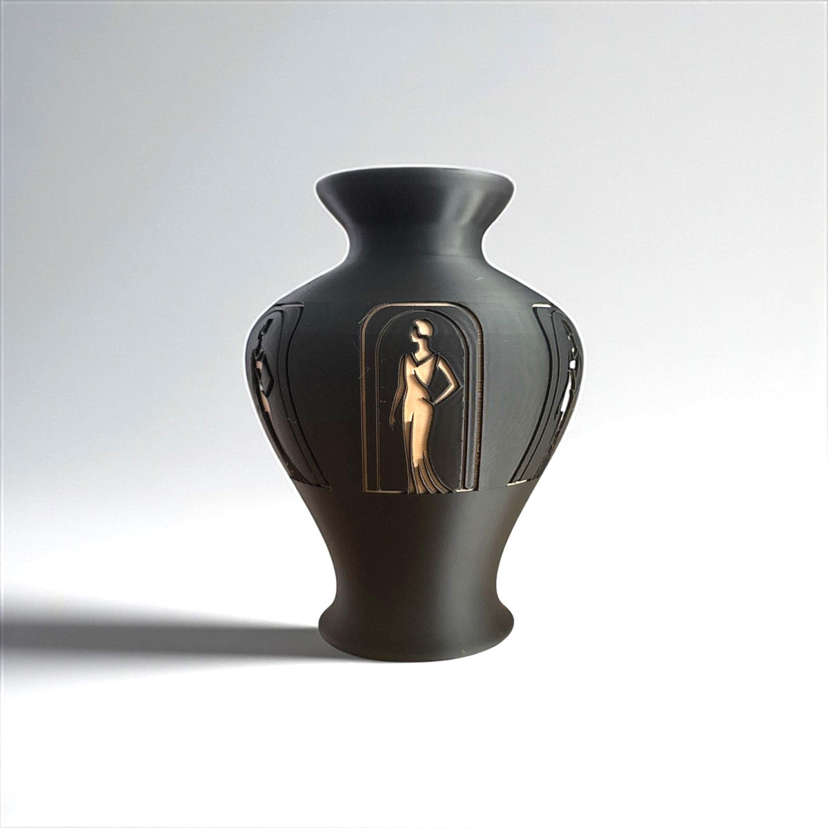 Classic Art Deco Vase Design, Lady in Black, Original, Jazz Age Decor, Durable Vase, Unique Gift for Her or Gift for Mom, Introductory Price
