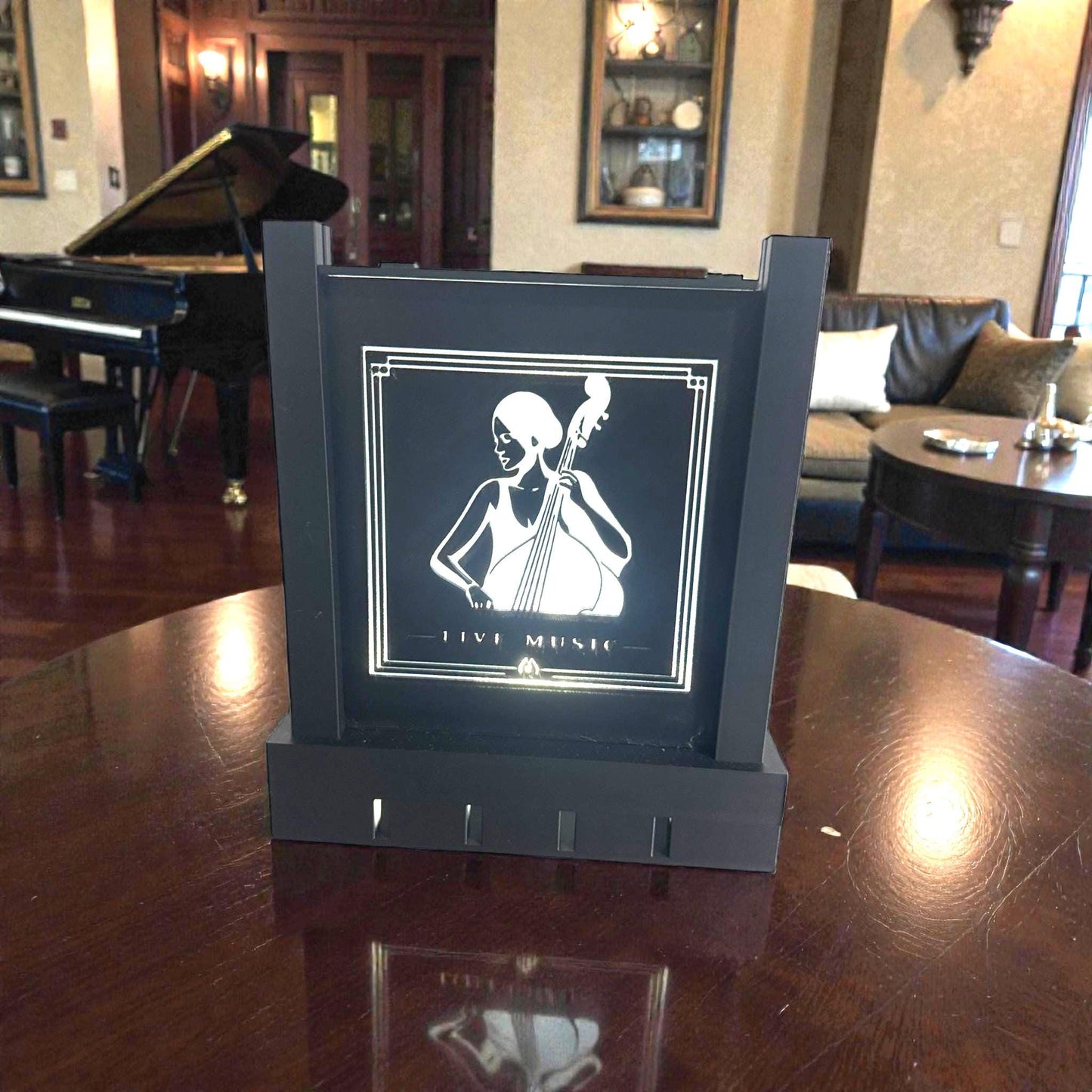 ART DECO CELLO Player Table Lamp, Musician Silhouette Nightstand Light, Elegant String Instrument Decor, Jazz Age Music Gift, Cellist Accent