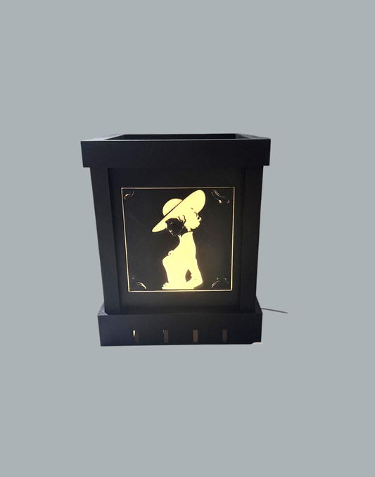 ART DECO DIMMABLE Michelle Ma Belle Noir table lamp, noir silhouette light, Parisian glam decor, bedside mood lighting