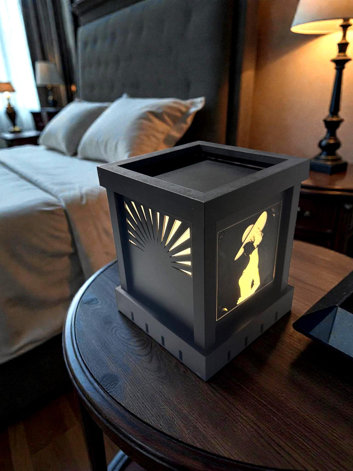ART DECO DIMMABLE Michelle Ma Belle Noir table lamp, noir silhouette light, Parisian glam decor, bedside mood lighting
