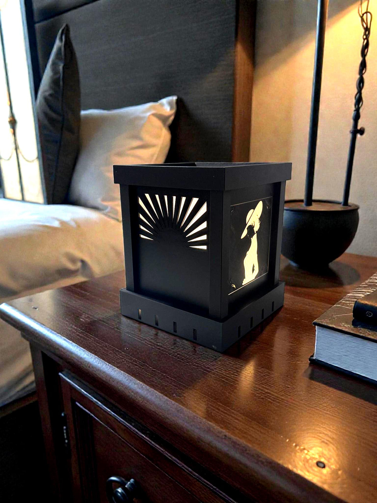 ART DECO DIMMABLE Michelle Ma Belle Noir table lamp, noir silhouette light, Parisian glam decor, bedside mood lighting