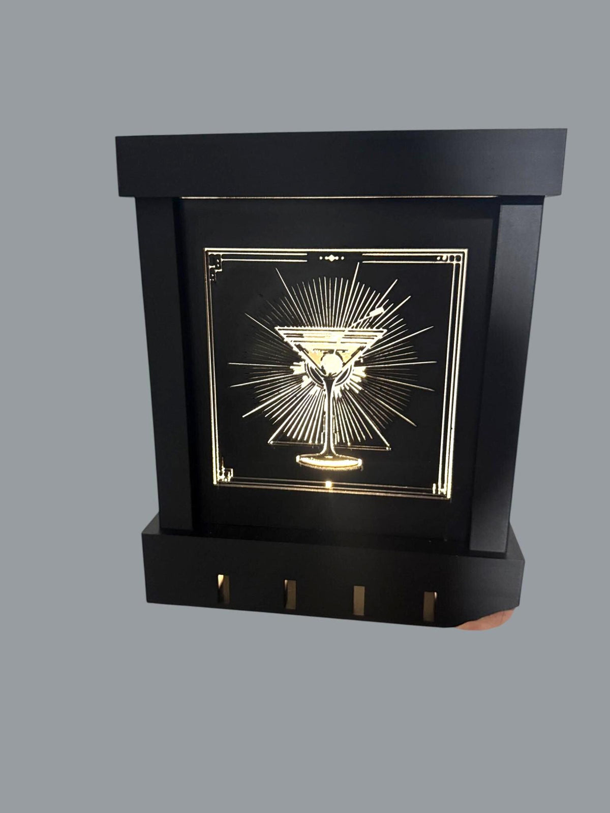 ART DECO MARTINI Cocktail Bar Lamp, Speakeasy Lounge Accent Light, Retro Mixology Decor,  Table Night Light, Gift for Cocktail Lovers