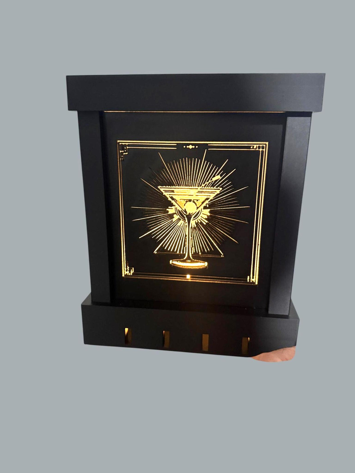 ART DECO MARTINI Cocktail Bar Lamp, Speakeasy Lounge Accent Light, Retro Mixology Decor,  Table Night Light, Gift for Cocktail Lovers