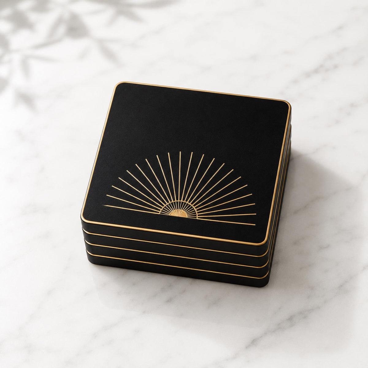 ART DECO Display Set | Coffee Table & Console Decor | Lady in Black LUXE Tray, Pyramid Box and Coasters