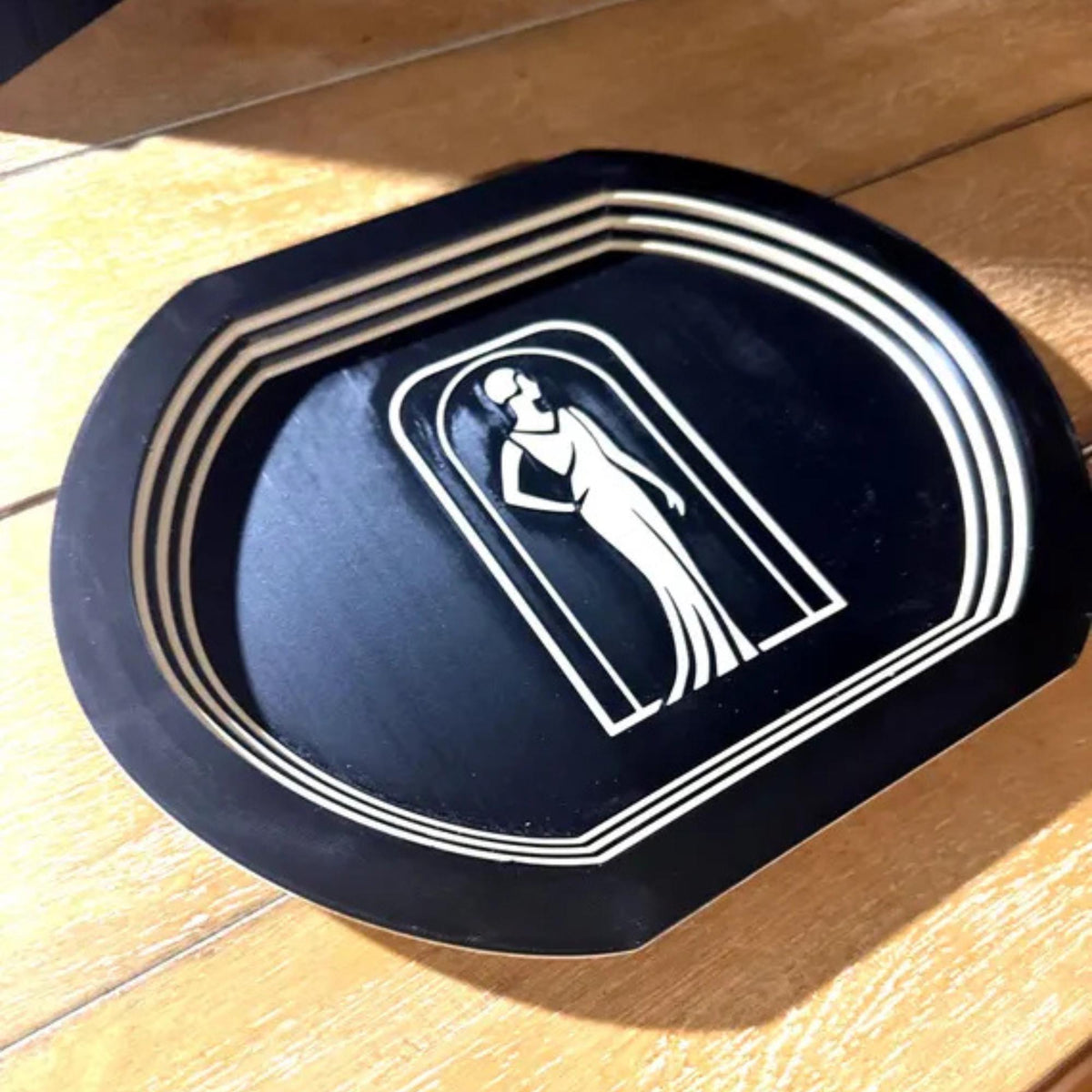 ART DECO Display Set | Coffee Table & Console Decor | Lady in Black LUXE Tray, Pyramid Box and Coasters