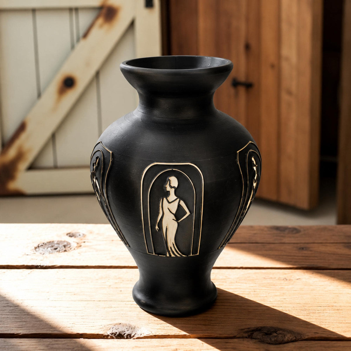 Lady in Black Complete Set | Art Deco Living Room Decor Collection Bundle | Lamp, Vase, Coasters & Tray | Jazz Age Style