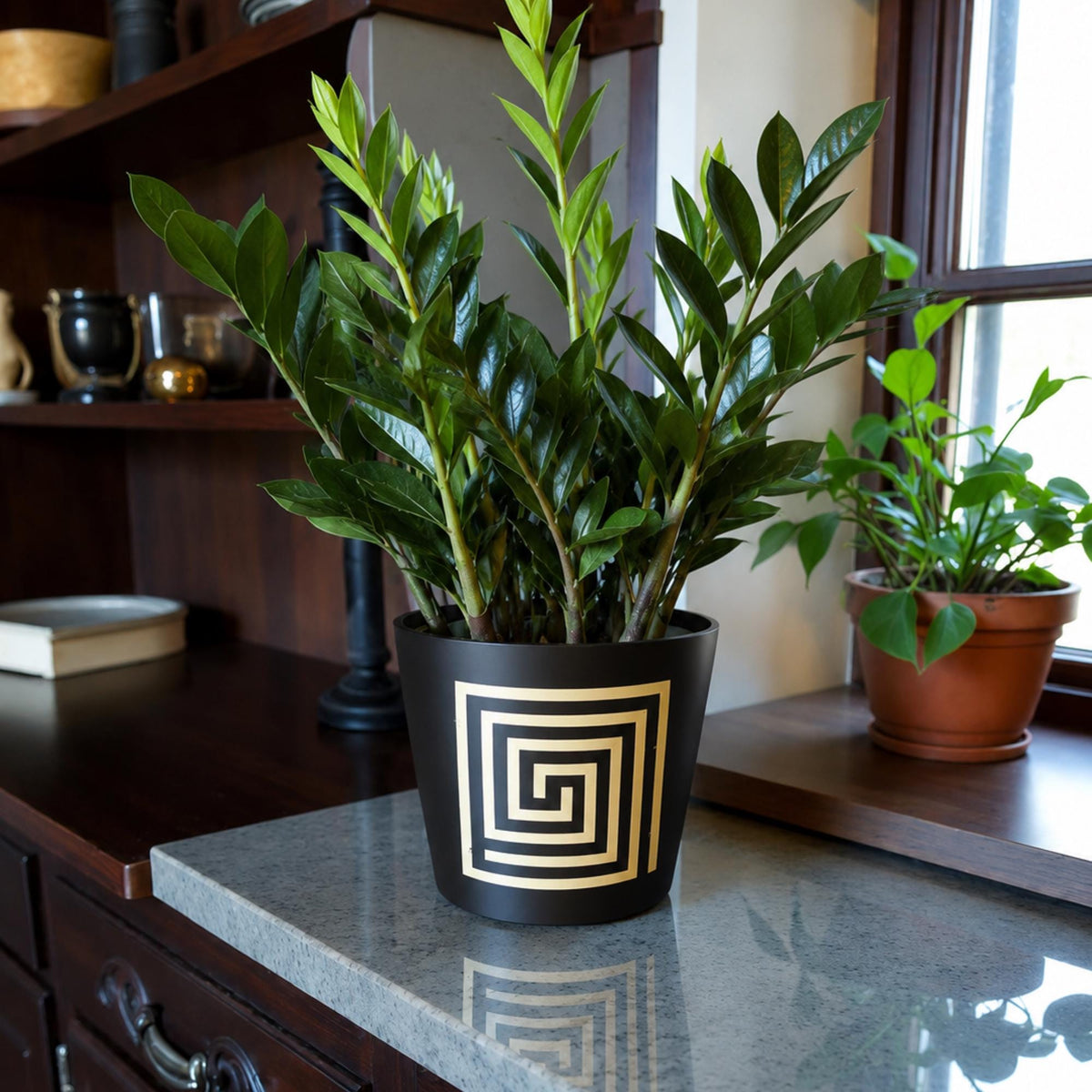 MESOAMERICAN Home Decor Set | Mayan Temple Bundle | Stepped Pyramid Tray, Pyramid Coasters & Labyrinth Cachepot