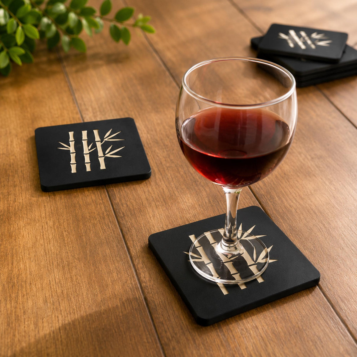 BAMBOO Zen Home Decor Bundle | Japanese Minimalist Decor Set | Bamboo Vase, Cachepot, Tissue Cover & Coasters