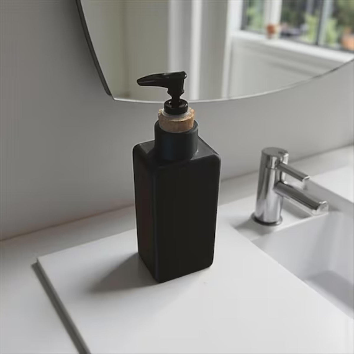 ART DECO Lady in Black Bathroom Set | Powder Room Vanity Decor | Tissue Box Cover, Soap Dispenser with Pump & Tray | Luxe Gift Bundle