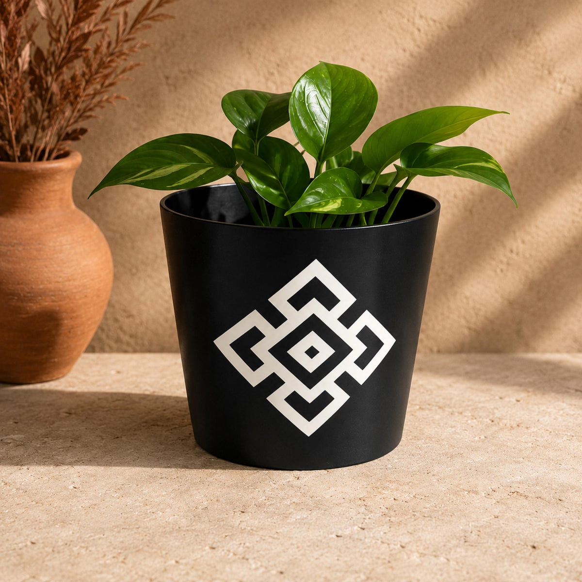 PUEBLO SOUTHWEST Decor Set | Santa Fe Home Decor Bundle | Pueblo Tray, Coasters & Andean Cachepot | Desert Aesthetic Gift