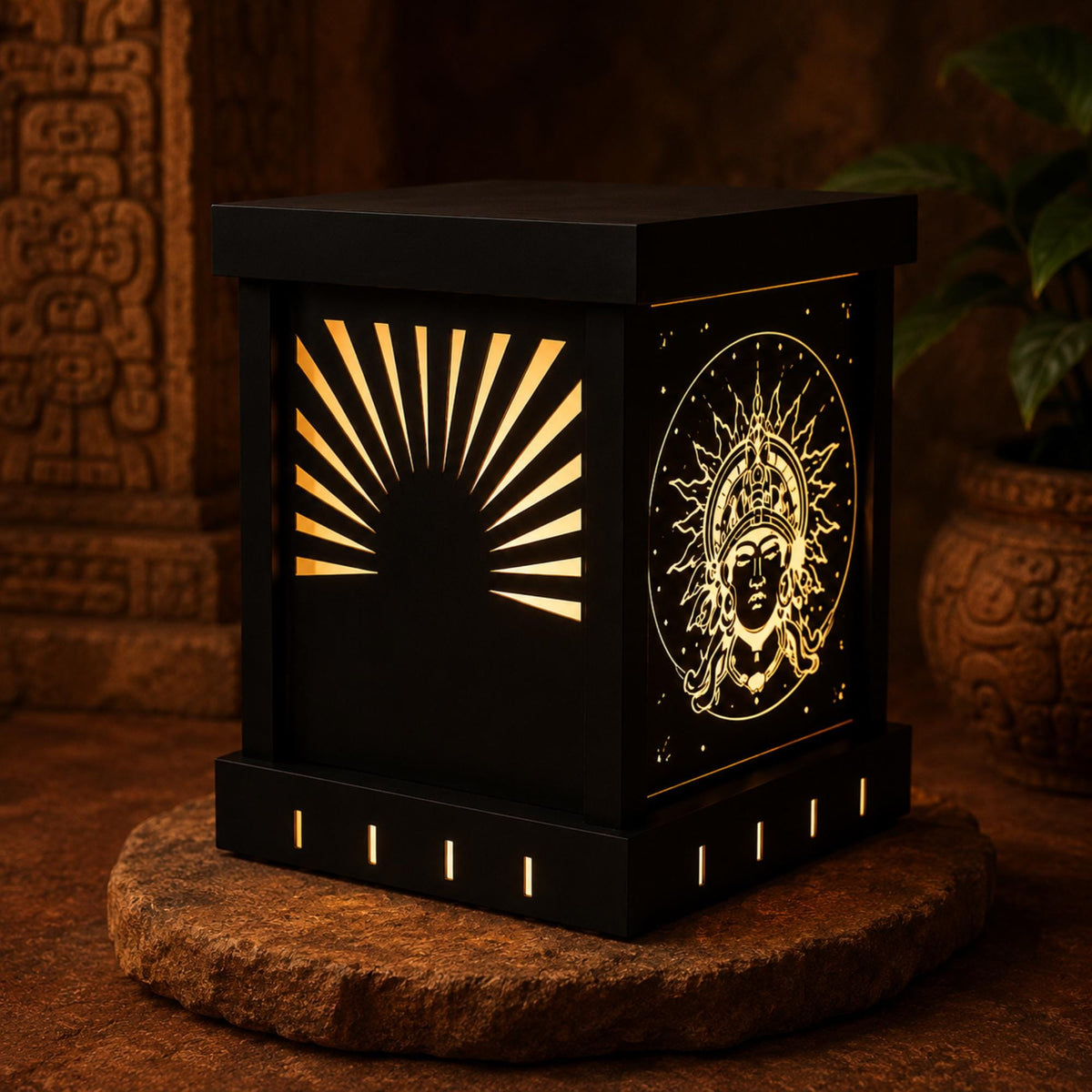 AZTEC SUN Collection Bundle | Mesoamerican Lamp Set | Sol Invictus Home Decor | Ancient Americas Premium Decor Set