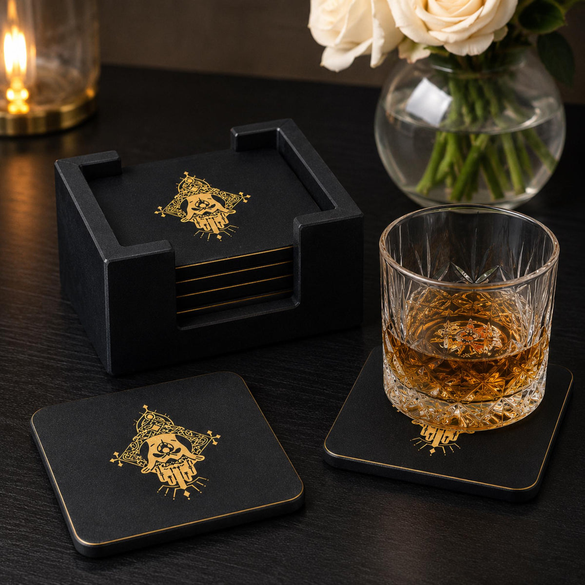 CLADDAGH Wedding Gift Set | Irish Heritage Wedding Bundle | Celtic Lantern, Claddagh Vase & Coasters Anniversary Gift