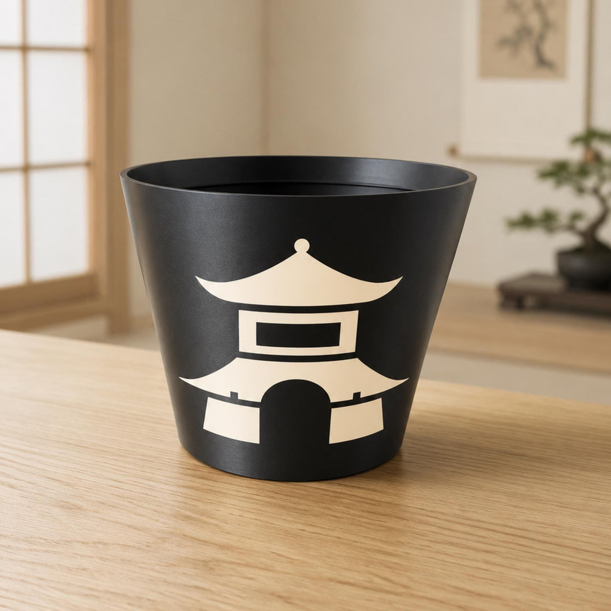 Japanese Pagoda Decor Set | Zen Tray and Cachepot Planter | Japandi Housewarming Gift