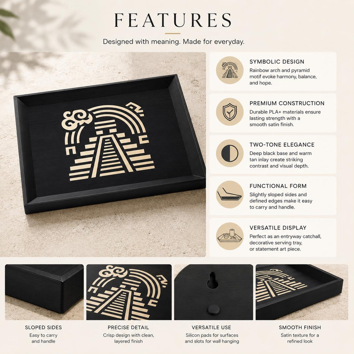 Decorative Tray | Art Deco Catchall Tray | Coffee Table Decor | Entryway Organizer