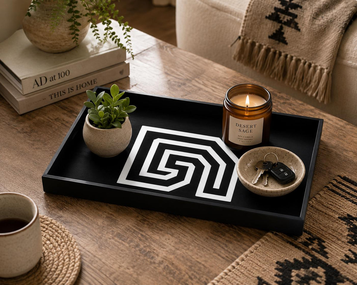 Southwestern Decorative Tray | Coffee Table Tray | Art Deco Catchall | Housewarming Gift